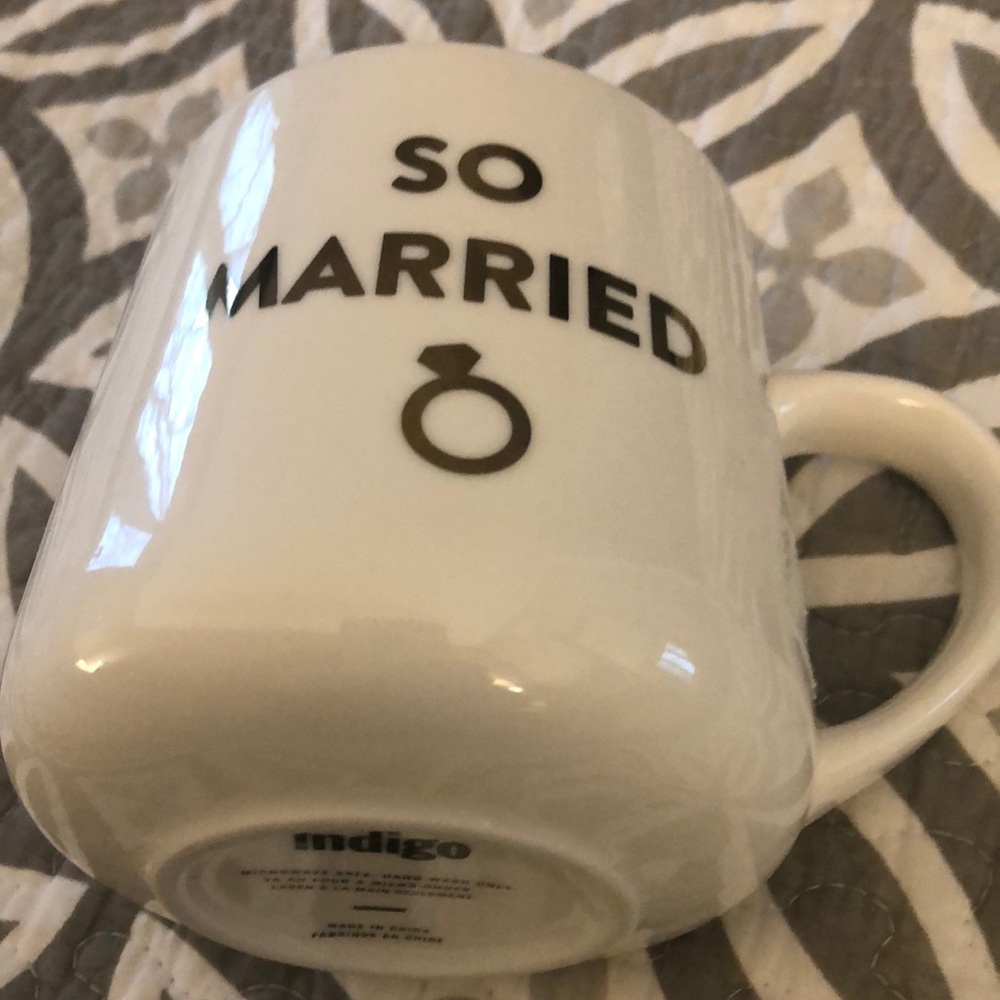 SALE - Indigo 'So Married' Mug with Gold-Tone Font, 16 oz